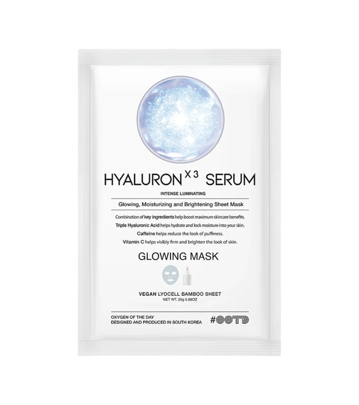 #OOTD, Hyaluron x3 Serum, Illuminating, Sheet Mask, For Face, 25 g